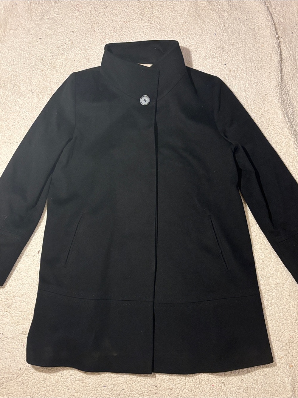 Fleurette Loro Piana Black size 12 Italian Wool Car Coat